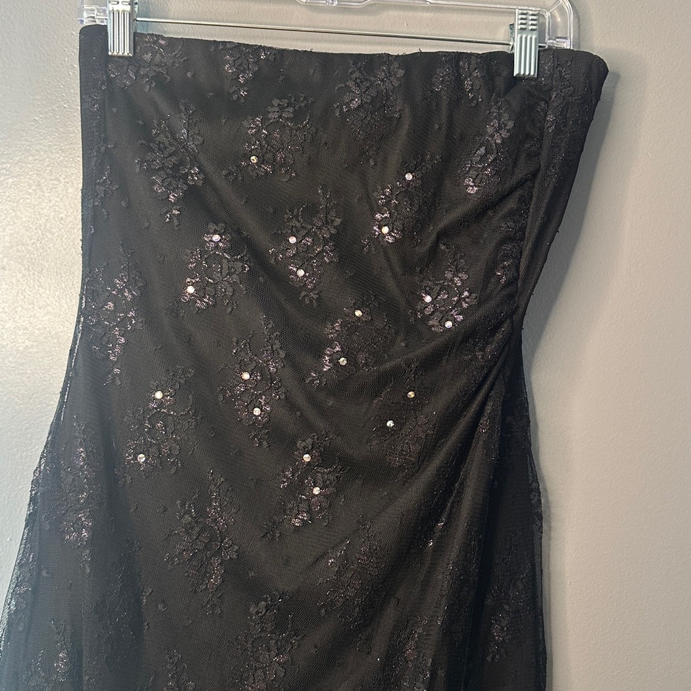 Y2K Black Sequin Dress Dark Fairy Whimsigoth Fully Lined Party Sz 8 made in USA